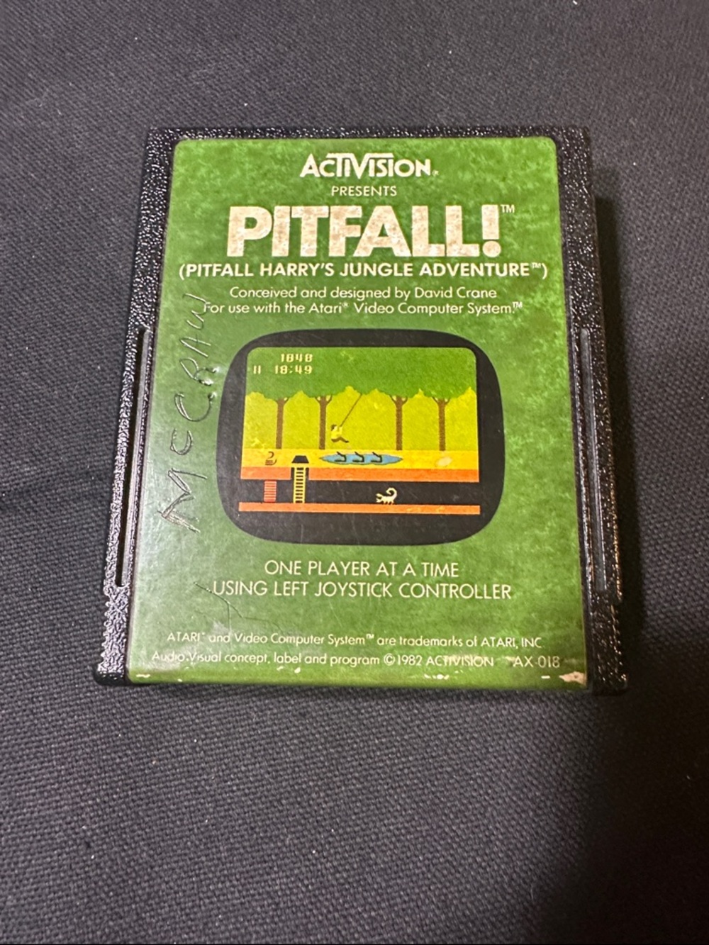 Vintage Activision 2600 Pitfall! Atari Game Cartridge - Green Label